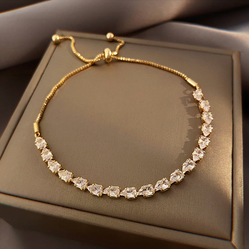 Pulsera de circonitas sencilla de moda para mujer