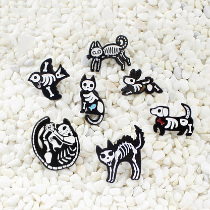 Broches en métal unisexes en forme d'animaux de dessin animé pour Halloween