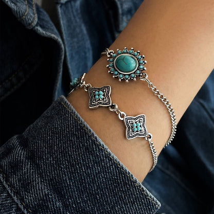 Conjunto de pulseras de turquesa bohemia