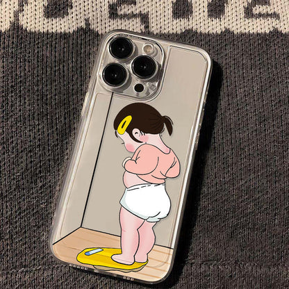 Fashion Girl's Transparent All-Inclusive Printed Phone Case
