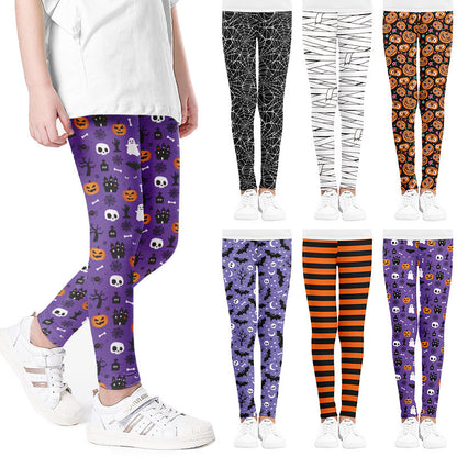 Leggings de ocio con estampado de Halloween para niñas pequeñas