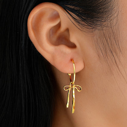 Women Fashion Simple Creative Bowknot Earrings