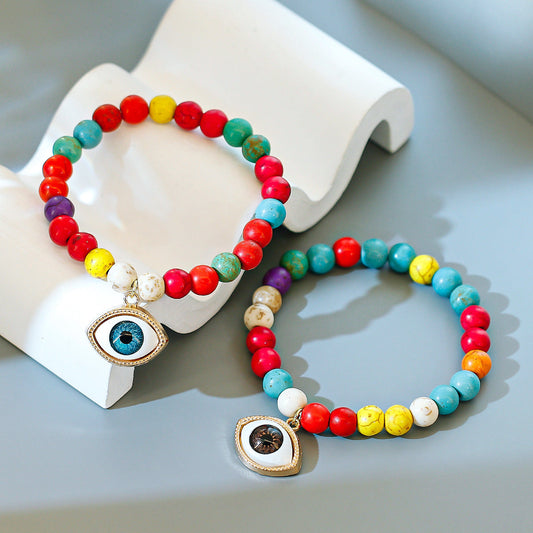 Pulsera Bohemia Multicolor Turquesa Ojo del Diablo para Mujer