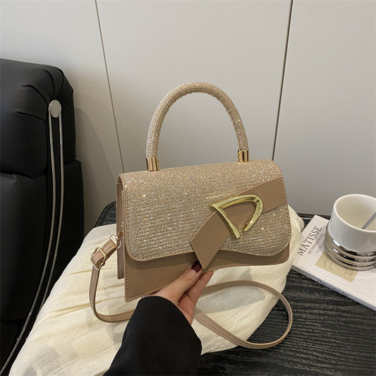 Fashion Stitching Color Shiny Handbag
