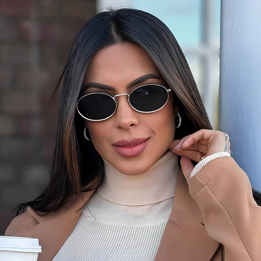 Retro Oval Sunglasses - Stylish Metal Frames