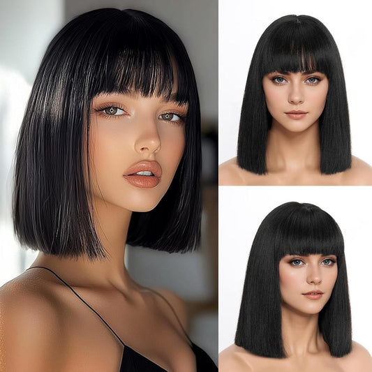 Women Fashion Short Straight Bobo Head Wig