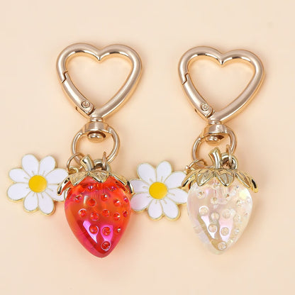 Cute Strawberry Heart-Shaped Key Chain Pendant