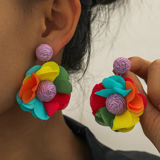 Bohemian Holiday Multicolor Floral Earrings