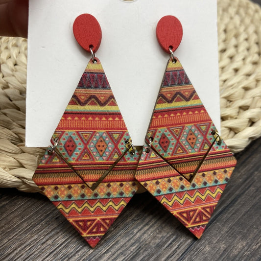 Boucles d'oreilles bohèmes multicolores vintage pour femmes