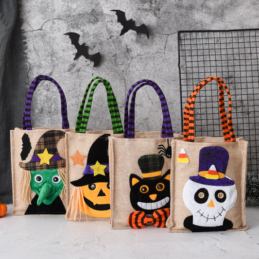 Bolso de mano con decoración de calabaza de Halloween para mujer