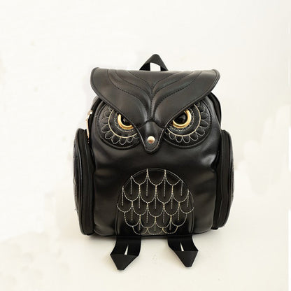 Mochila gótica de piel sintética con forma de búho para mujer, diseño único y elegante.