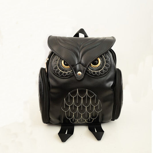 Women Gothic Owl-Shaped PU Leather Backpack Stylish Unique Design