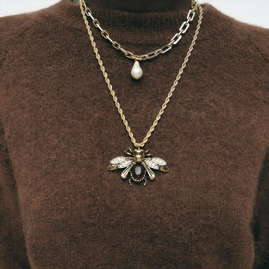 Women’s Fashion Imitation Pearl Animal Pendant Necklace