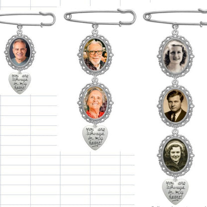 Pendentif pour cadre photo DIY, broche en alliage avec options de perles
