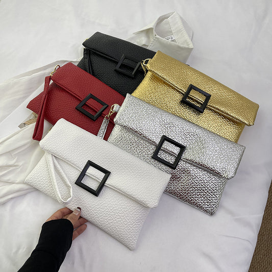Simple Casual Solid Color Flap Clutch Bag
