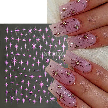 Autocollants pour nail art étoiles scintillantes