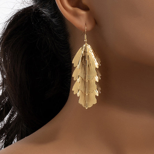 Boucles d'oreilles tendance en métal, alliage, style géométrique