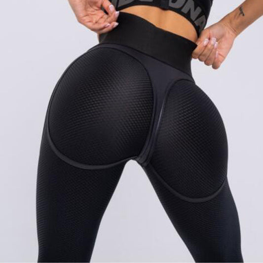 Leggings deportivos de malla con costuras de yoga para mujer