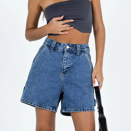 Women Fashion Casual Loose Denim Shorts