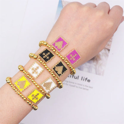 Bohemian Gold Beads Cross Heart Design Bracelet