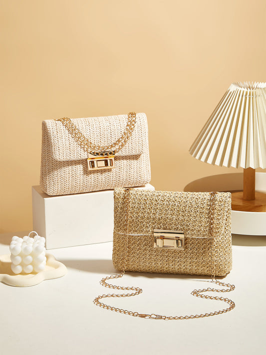 Summer Vacation Straw Woven Messenger Bag