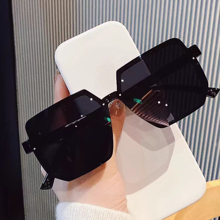 Gafas de sol cuadradas de montura grande retro para mujer, montura de PC, gafas de moda