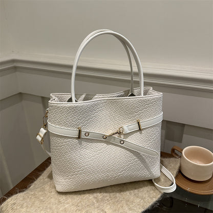 Bolso de mano de gran capacidad de color sólido de moda