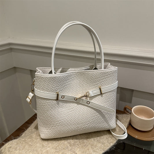 Bolso de mano de gran capacidad de color sólido de moda