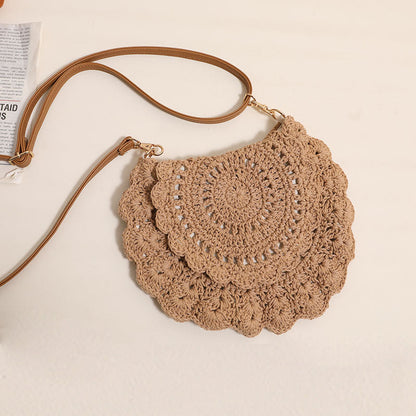Bolso de hombro bohemio informal tejido - Mediano