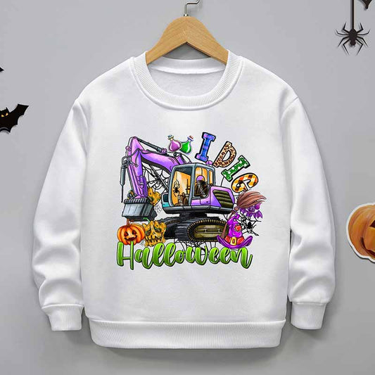 Kids Toddler Boys Girls Casual Halloween Print Fleece Sweatshirts