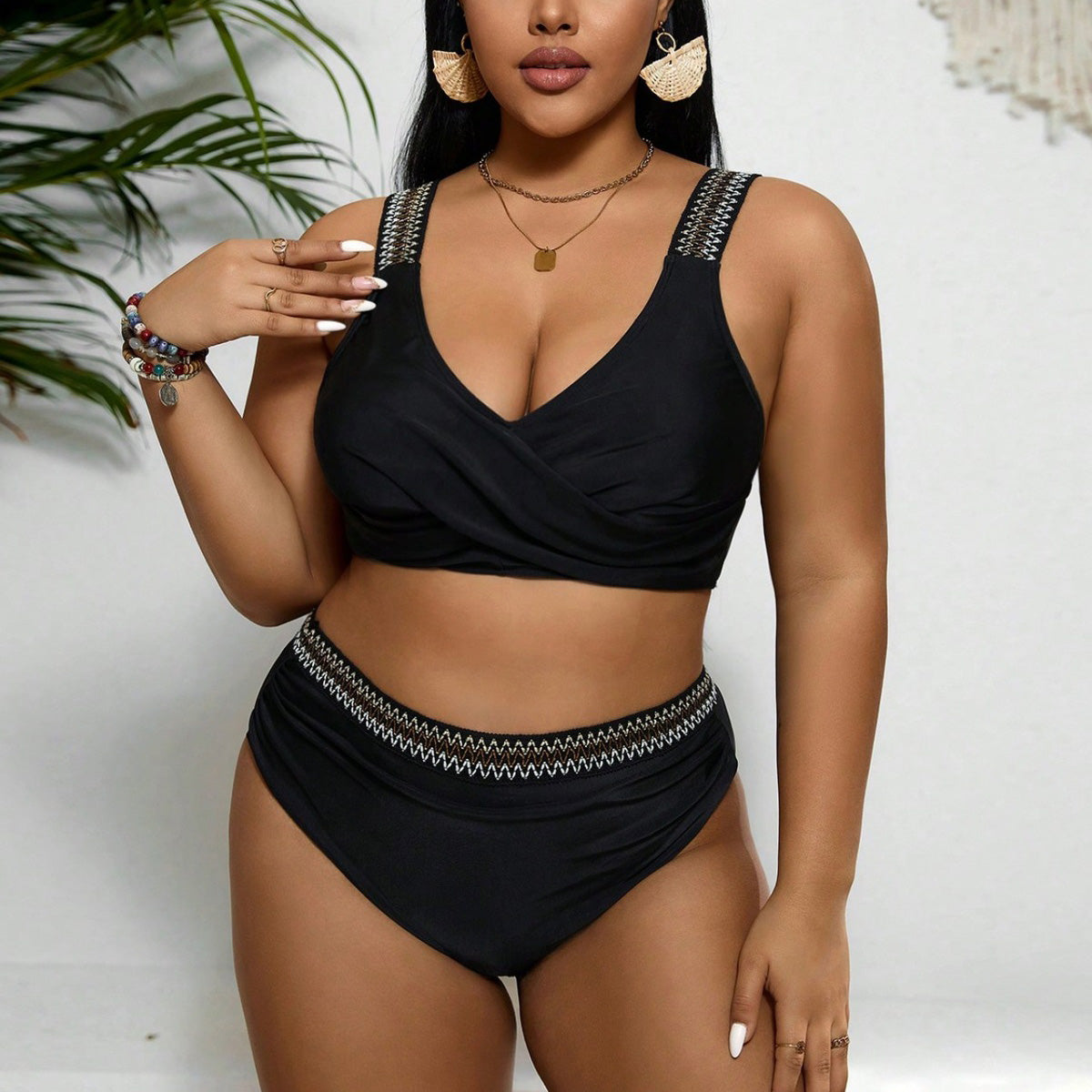 Traje de baño de lentejuelas sexy de talla grande para mujer
