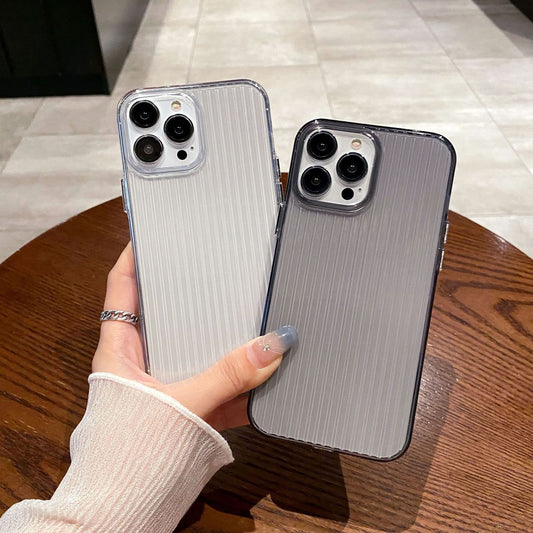 Fashion Simple Transparent Vertical Stripe Iphone Case