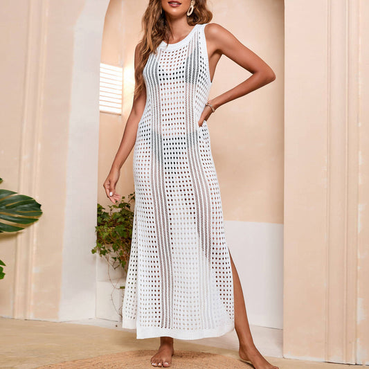 Trajes de baño de playa calados de color liso a la moda para mujer