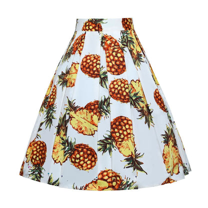 Falda plisada estampada elegante de moda para mujer