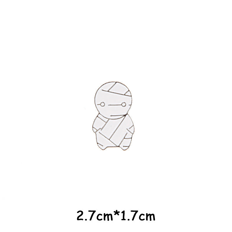 Broche unisexe Halloween en forme de squelette et de momie citrouille