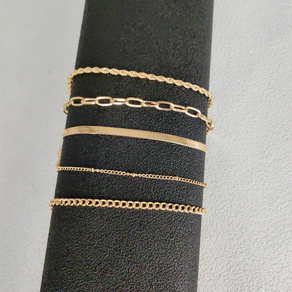 Bohemian Minimalist Women Metal Figaro Chain Bracelet