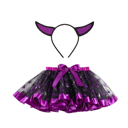 Falda tutú con alas doradas de Halloween para niñas pequeñas