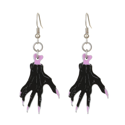 Halloween Women Fashion Creative Bat Skull Acrylic Earrings