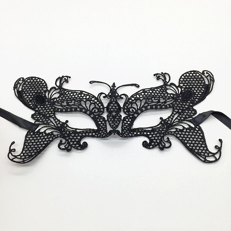 Masque de mascarade simple en dentelle noire pour femme, idéal pour une fête
