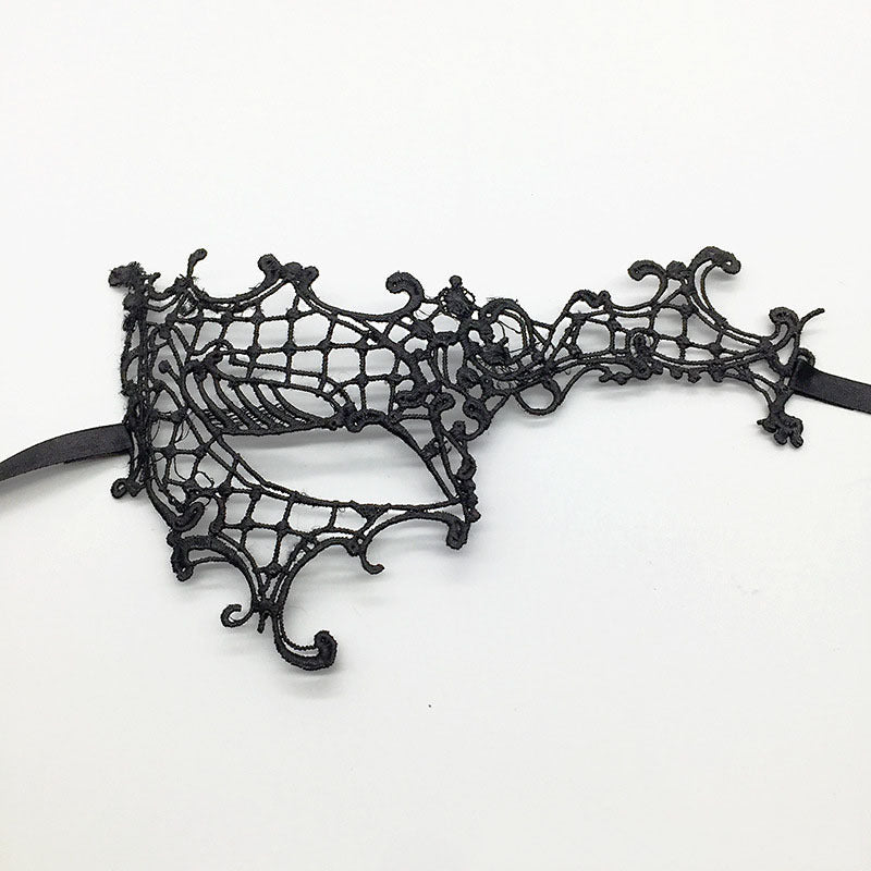 Masque de mascarade simple en dentelle noire pour femme, idéal pour une fête