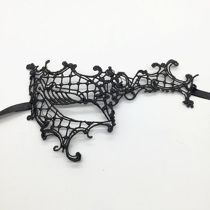 Masque de mascarade simple en dentelle noire pour femme, idéal pour une fête