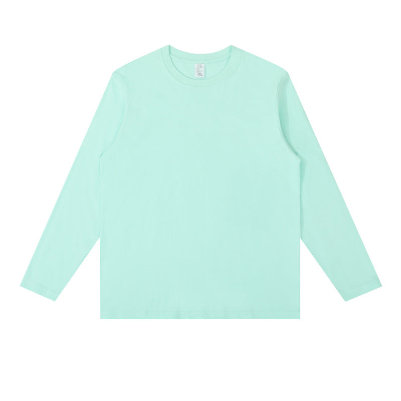 Men And Women Casual Solid Color Long Sleeve Blank T-Shirt