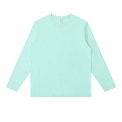 Men And Women Casual Solid Color Long Sleeve Blank T-Shirt