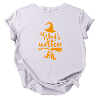 Camiseta informal de Halloween con cuello redondo y manga corta para mujer