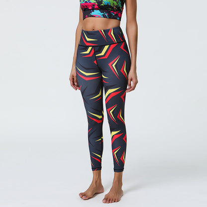 Leggings de sport taille haute imprimés pour femmes, style yoga