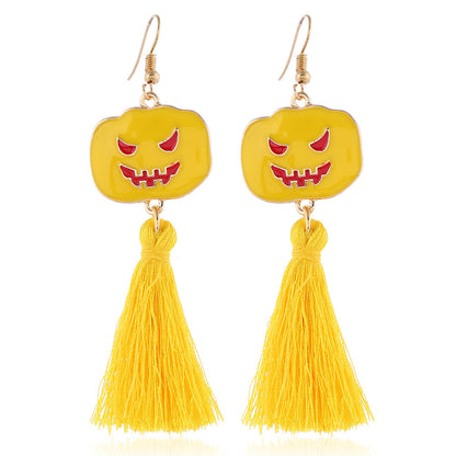 Halloween Women Fashion Drip Oil Spider Web Earrings