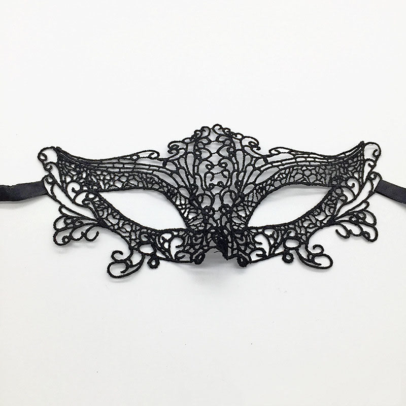 Masque de mascarade simple en dentelle noire pour femme, idéal pour une fête