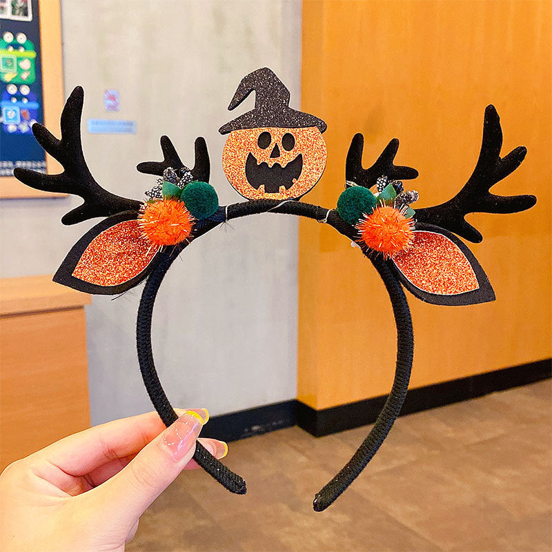 Diadema de astas negras para Halloween con diseños festivos
