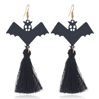 Halloween Women Fashion Drip Oil Spider Web Earrings