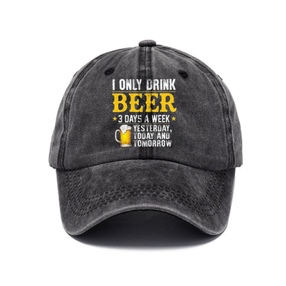 Men Women Fashion Casual Vintage Solid Color Letter Cap
